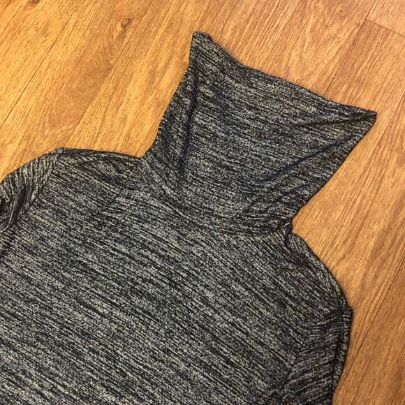 GAP Black Gray Melange Marled Striped Turtleneck Pullover Sweater Size Small - Picture 10 of 12